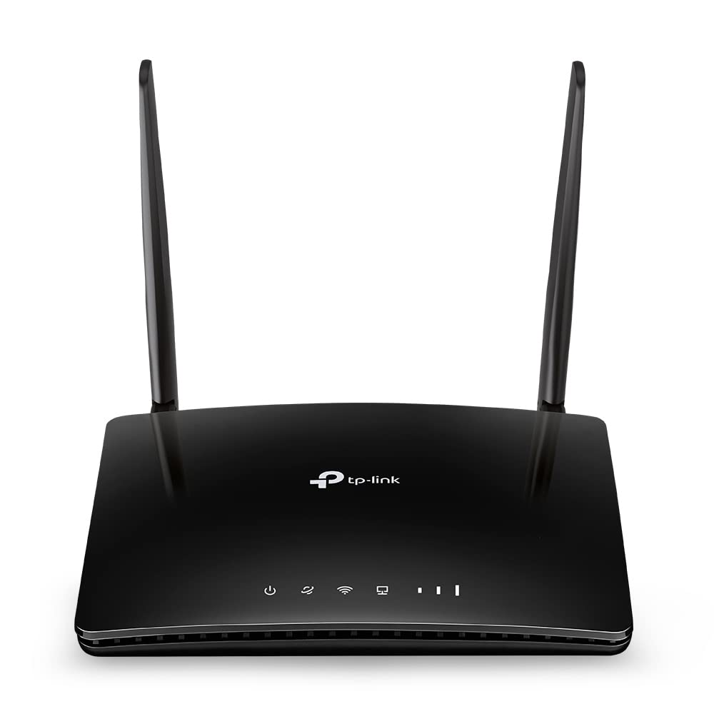 TP-Link TL-MR6400 LTE-Router, 4G-SIM, 150 Mbit/s, N300 WLAN, 4x LAN, Gastnetz, Schwarz