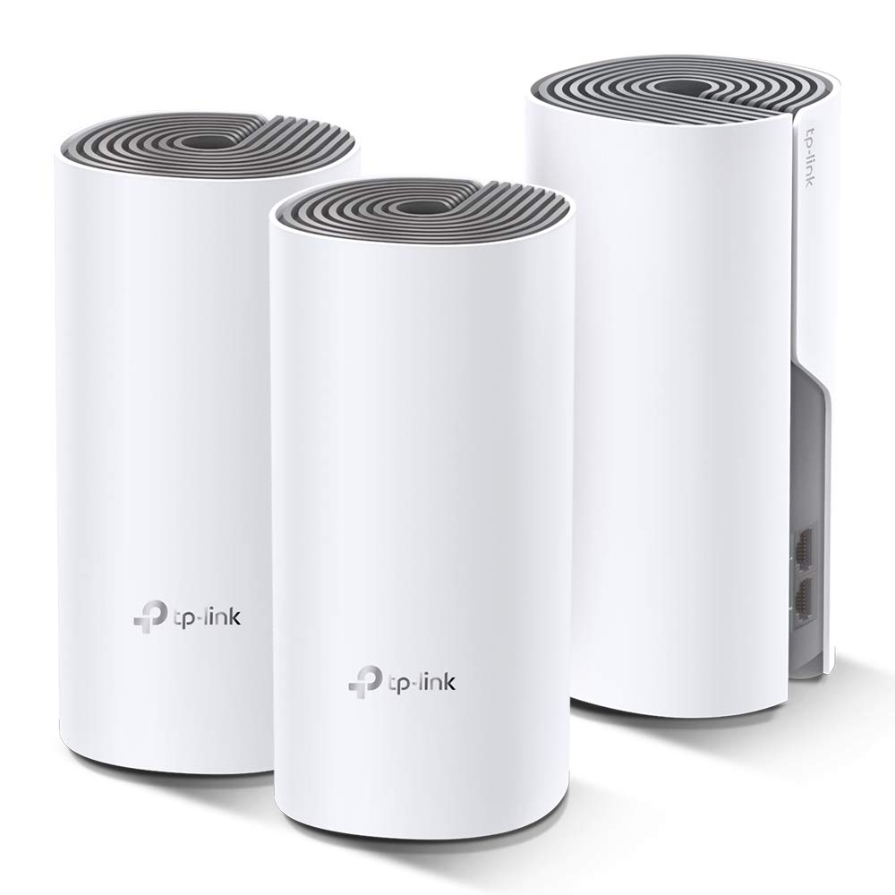 TP-Link Deco E4 Mesh WLAN-Set, 3-lagig, AC1200 Dualband, 6 x 100 Mbit/s-Ports