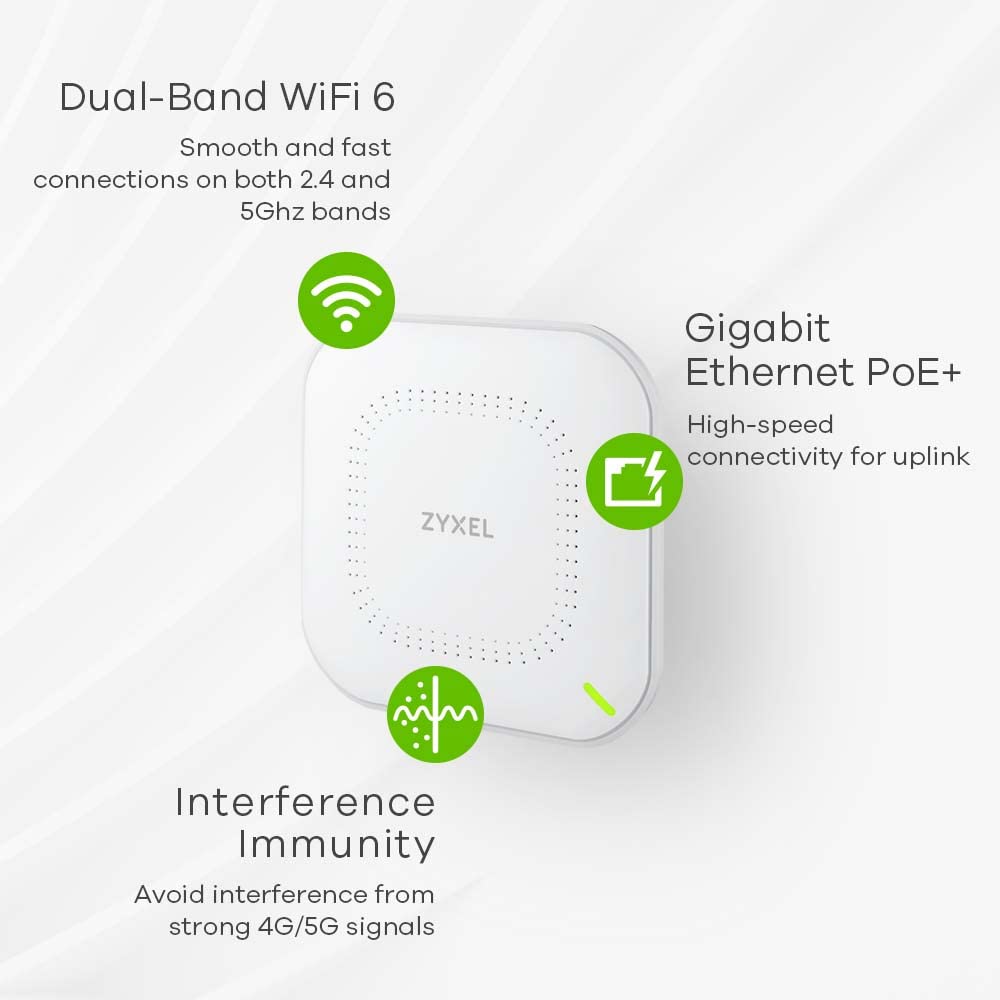 Zyxel NWA50AX WiFi 6 AX1800 Access Point, Dualband, PoE, Cloud &amp; Standalone verwaltbar