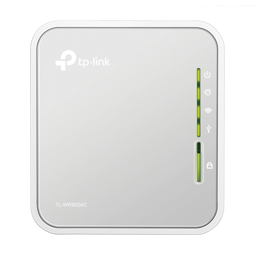 TP-Link TL-WR902AC AC750 Nano-Router, Dualband, Repeater/Accesspoint, Tragbar, Weiß/Grau