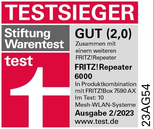 FRITZ!Repeater 6000 WiFi 6, 2,5-Gigabit-LAN, Dualband