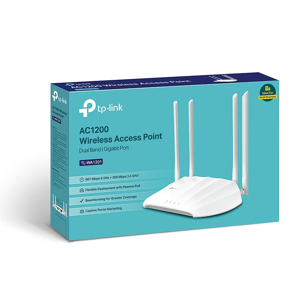 TP-Link TL-WA1201 Access Point, Dualband, 1267 Mbit/s, PoE, 4 Antennen, Weiß