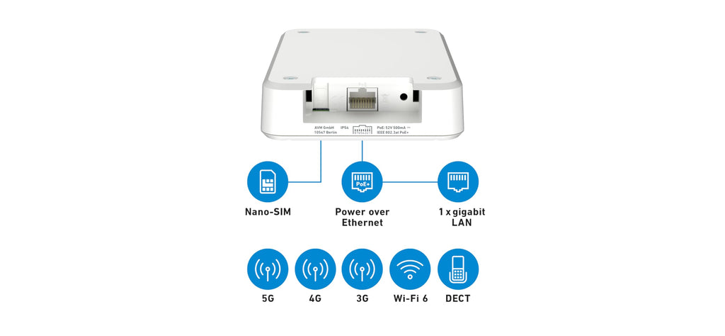 FRITZ!Box 6860 5G Router, Wi-Fi 6, PoE+, DECT