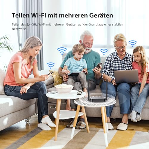 Tenda 4G03 Pro LTE-Router, Nano-SIM, N300 WLAN, 2 Antennen, Schwarz