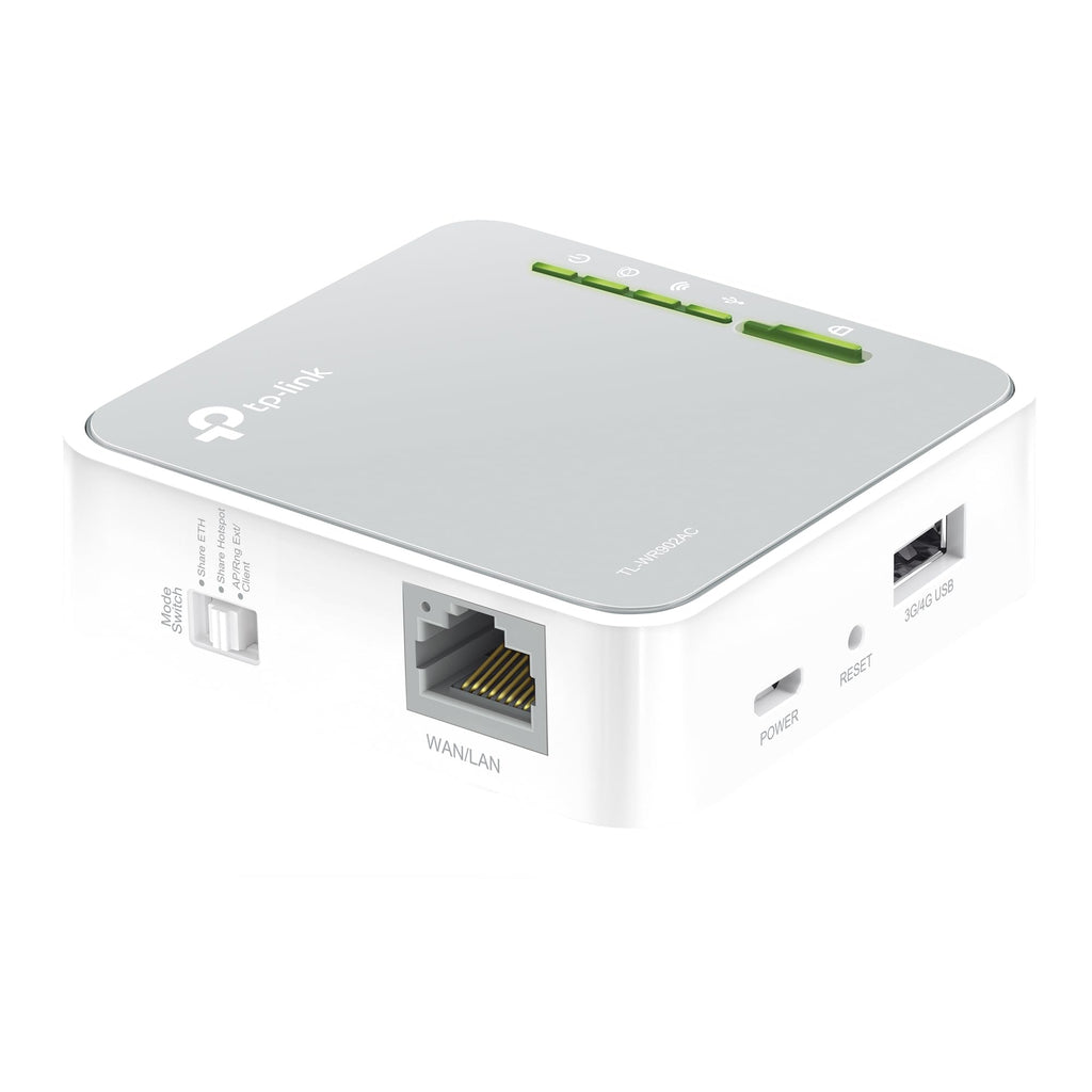 TP-Link TL-WR902AC AC750 Nano-Router, Dualband, Repeater/Accesspoint, Tragbar, Weiß/Grau
