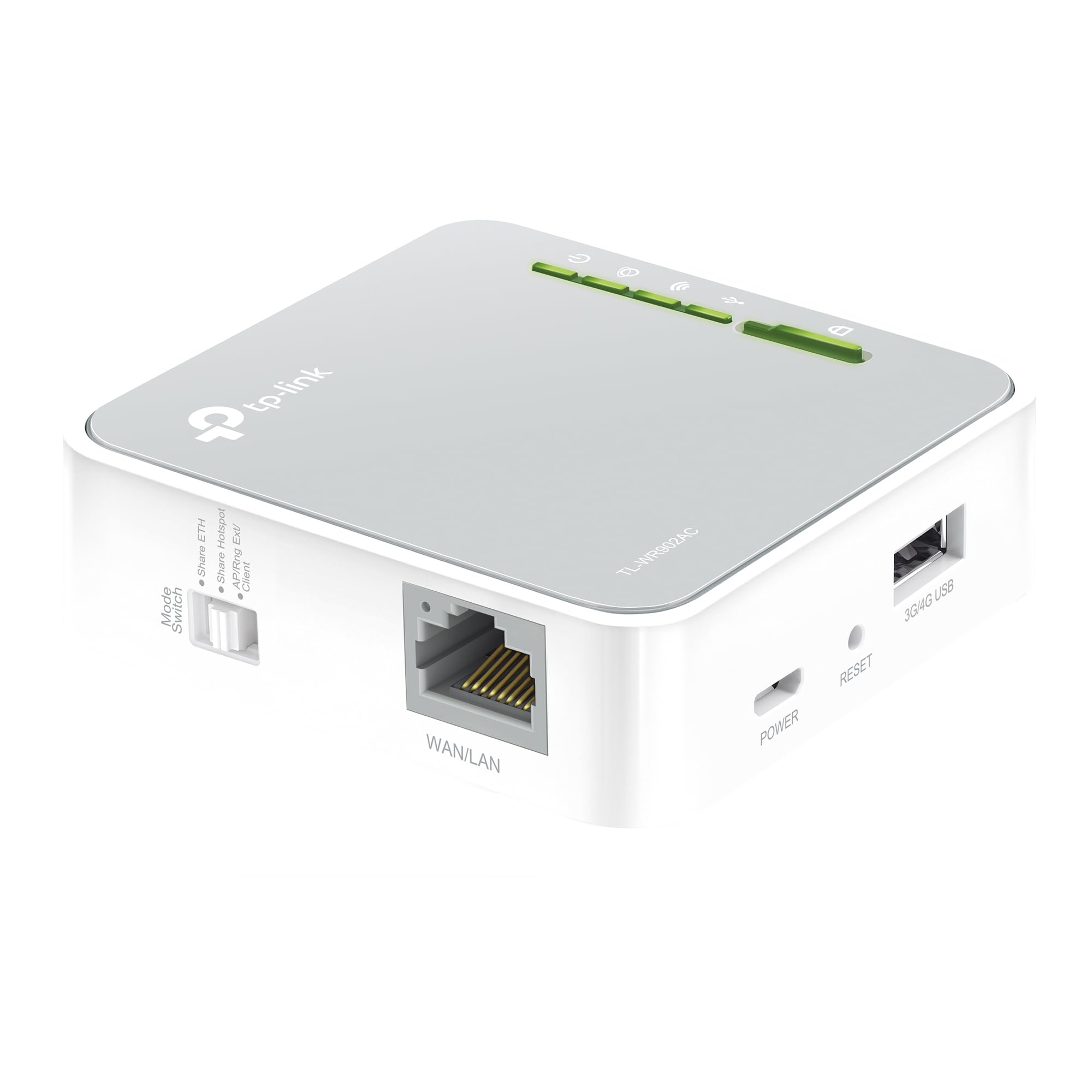 TP-Link TL-WR902AC AC750 Nano-Router, Dualband, Repeater/Accesspoint, Tragbar, Weiß/Grau