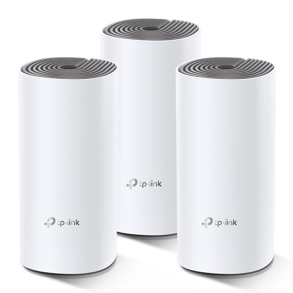 TP-Link Deco E4 Mesh WLAN-Set, 3-lagig, AC1200 Dualband, 6 x 100 Mbit/s-Ports