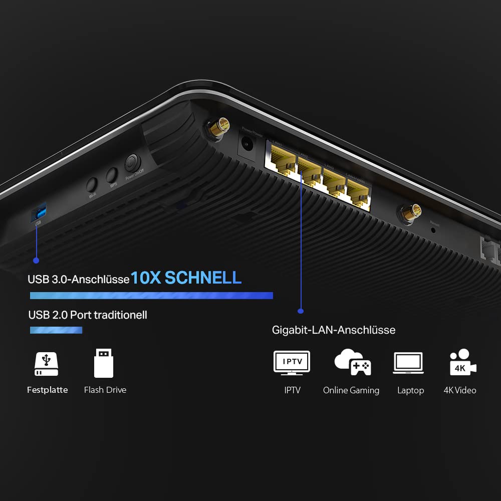 TP-Link Archer VR2100v VDSL-Router, AC2100 WLAN, USB 3.0, Deutsch