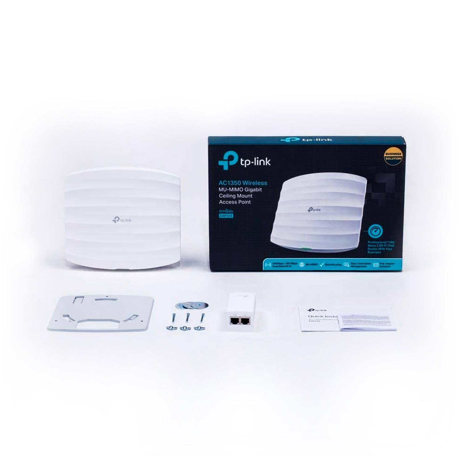 TP-Link EAP225 Dualband WLAN Access Point 1350 Mbit/s, PoE, Omada SDN, Weiß
