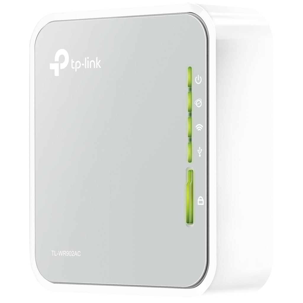 TP-Link TL-WR902AC AC750 Nano-Router, Dualband, Repeater/Accesspoint, Tragbar, Weiß/Grau