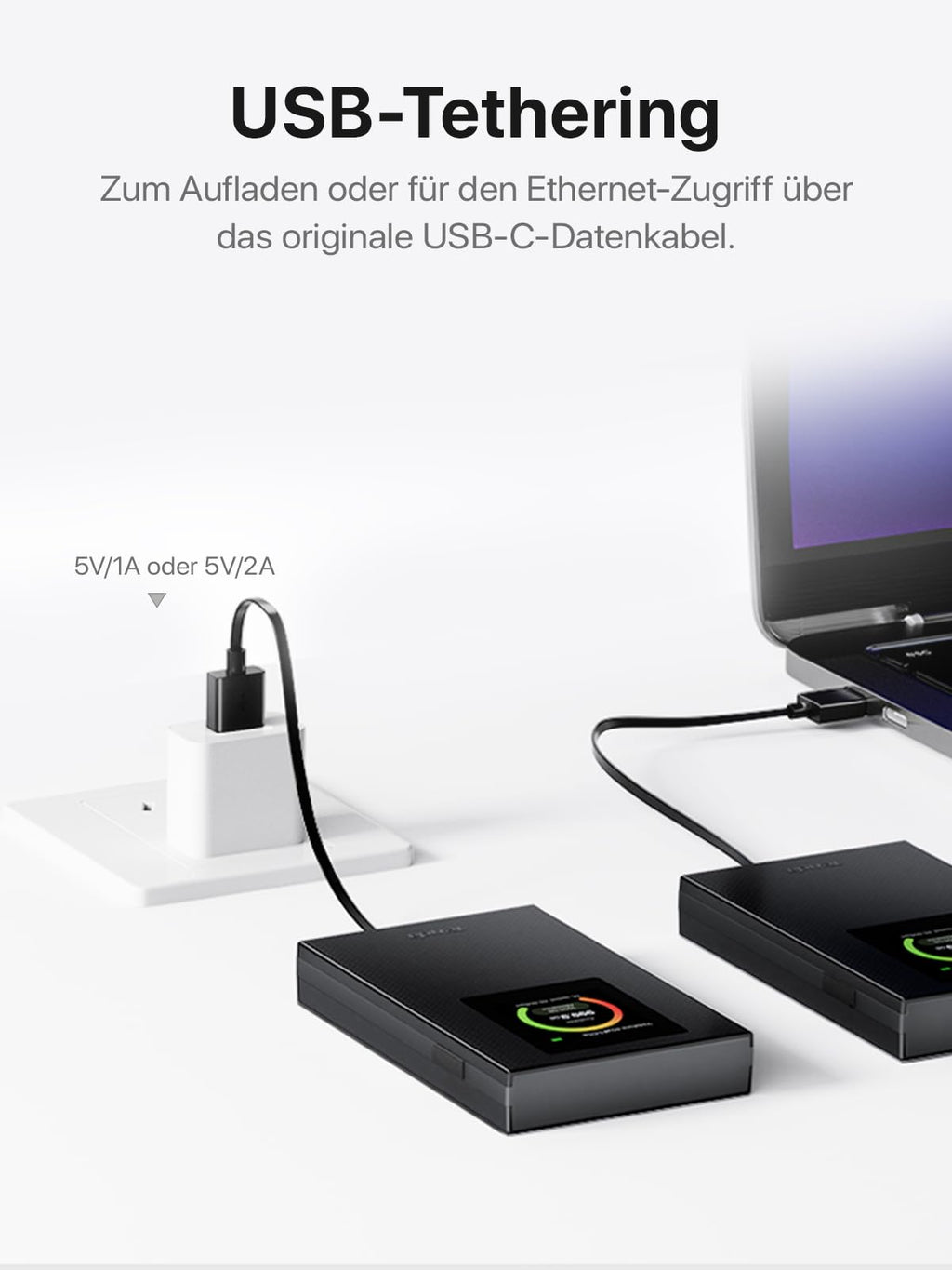 Tenda Mobiler WLAN-Router Wi-Fi 6, 2100-mAh-Akku, 4G-Hotspot, USB-C