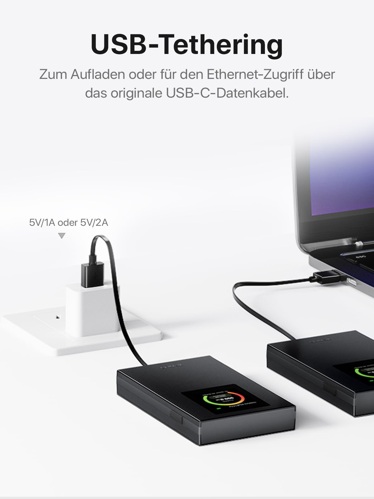 Tenda Mobiler WLAN-Router Wi-Fi 6, 2100-mAh-Akku, 4G-Hotspot, USB-C