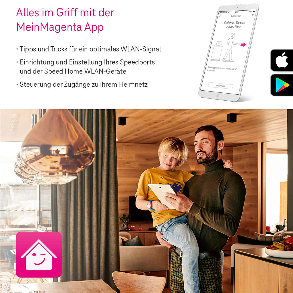 Telekom Speed ​​Home WLAN Verstärker, Wi-Fi 6, Mesh, 4800 Mbit/s, 2 LAN