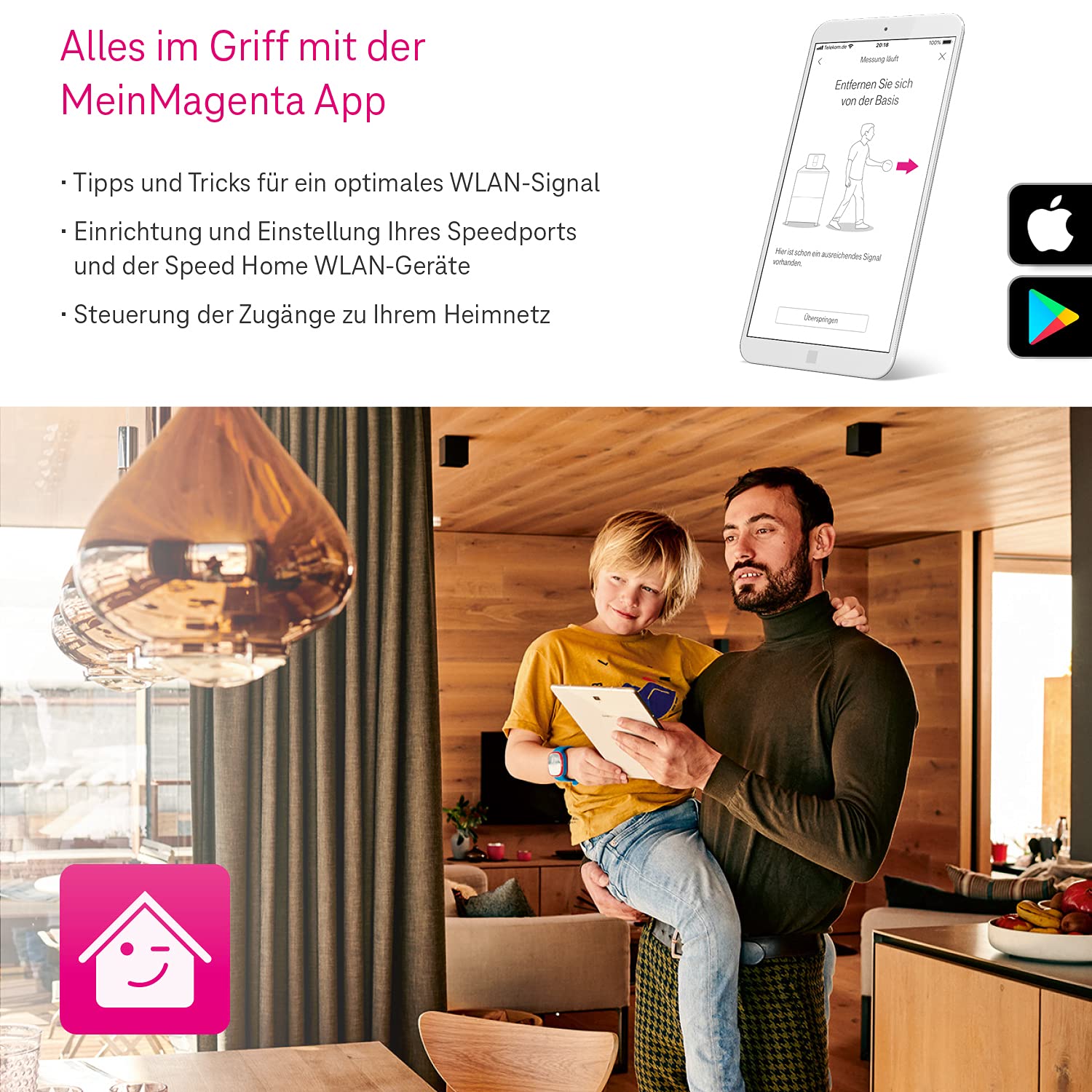 Telekom Speed ​​Home WLAN Verstärker, Wi-Fi 6, Mesh, 4800 Mbit/s, 2 LAN
