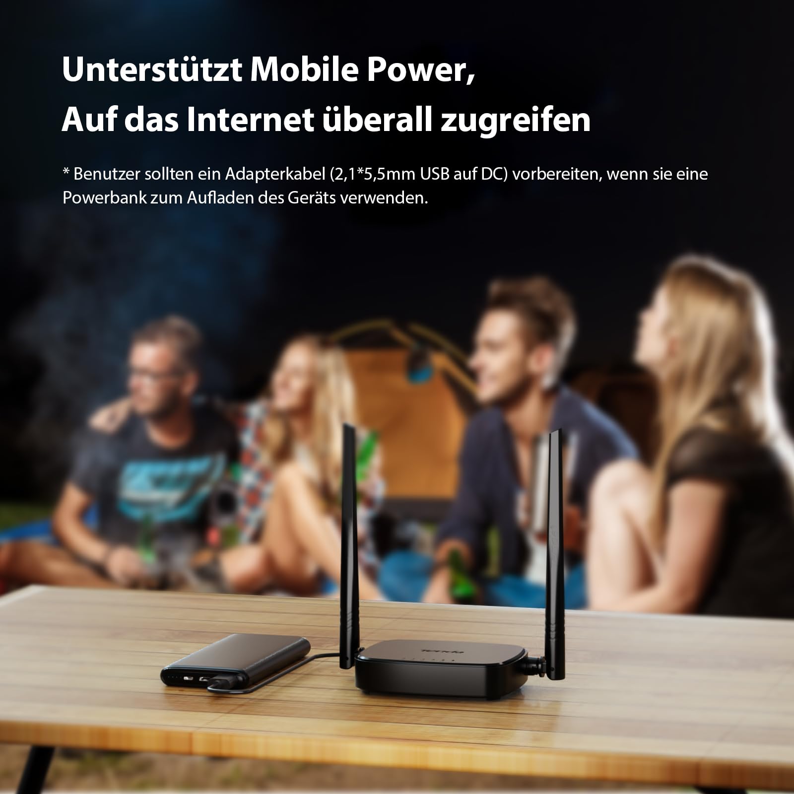 Tenda 4G03 Pro LTE-Router, Nano-SIM, N300 WLAN, 2 Antennen, Schwarz