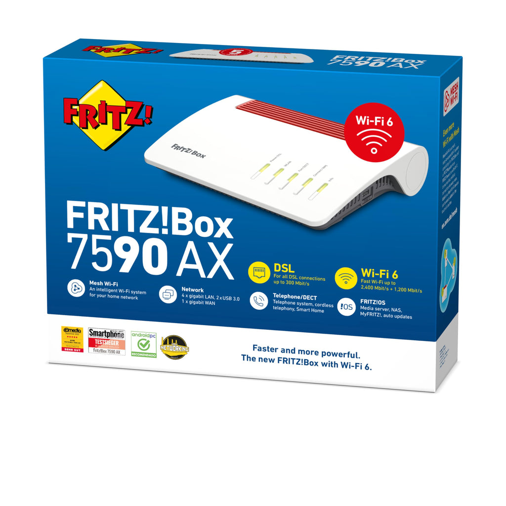 FRITZ!Box 7590 AX Exclusive Edition Wi-Fi 6 DSL-Router + USB-Stick