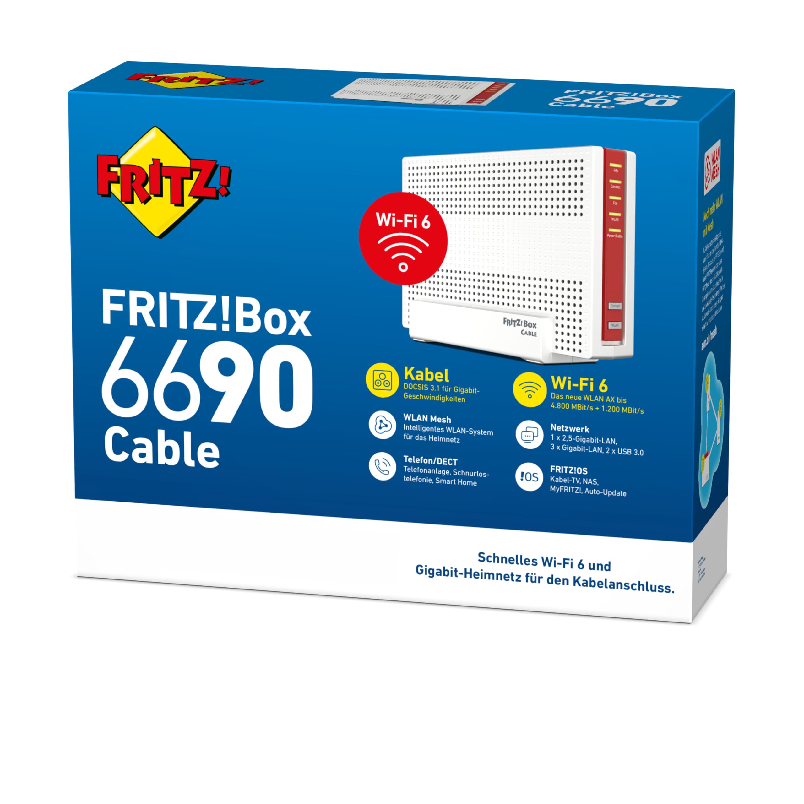 FRITZ!Box 6690 Kabelrouter, Wi-Fi 6, DOCSIS 3.1, DECT