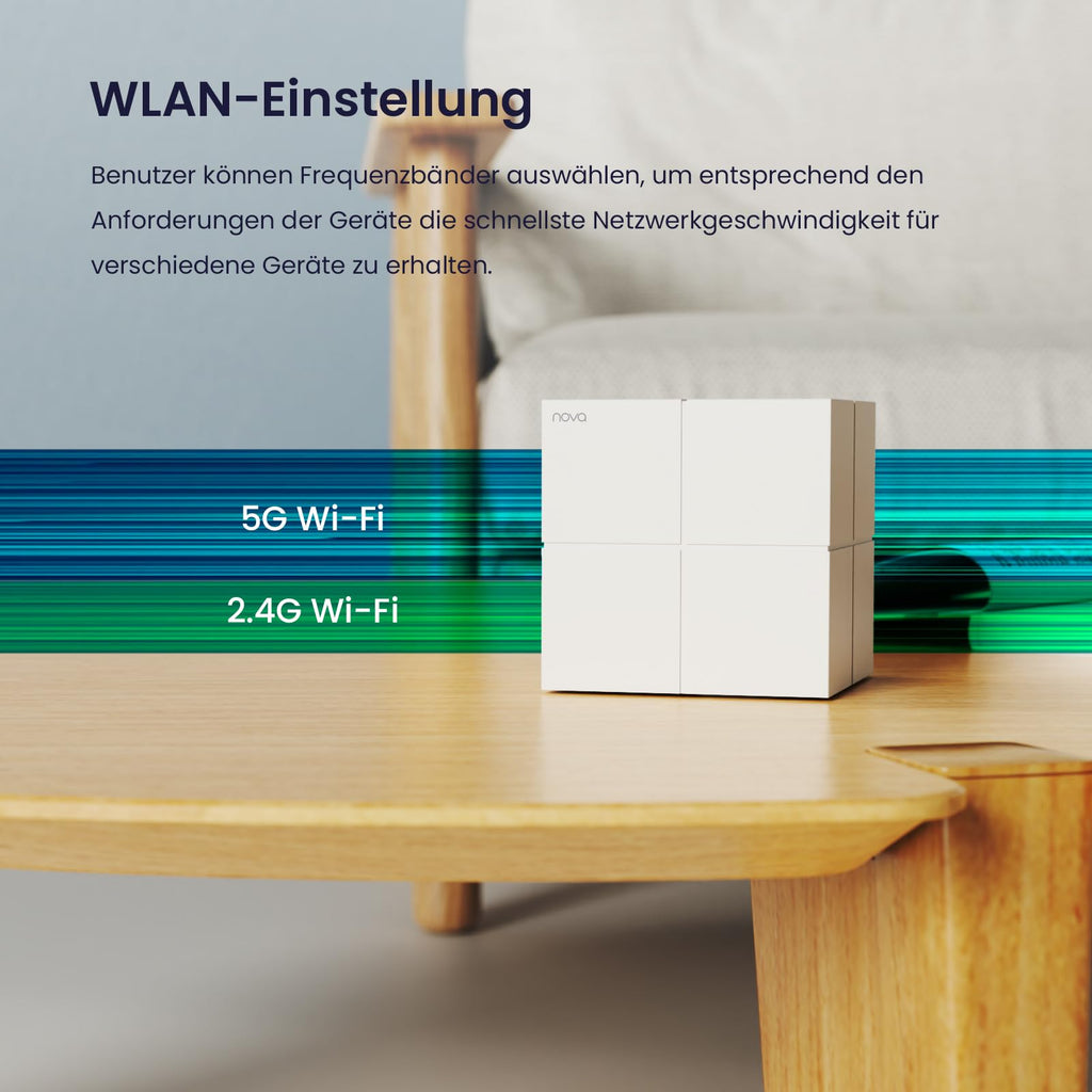 Tenda Nova MW6 AC1200 Mesh-WLAN-Set, 3-4 Zimmer, 6x Gigabit, 3er-Pack