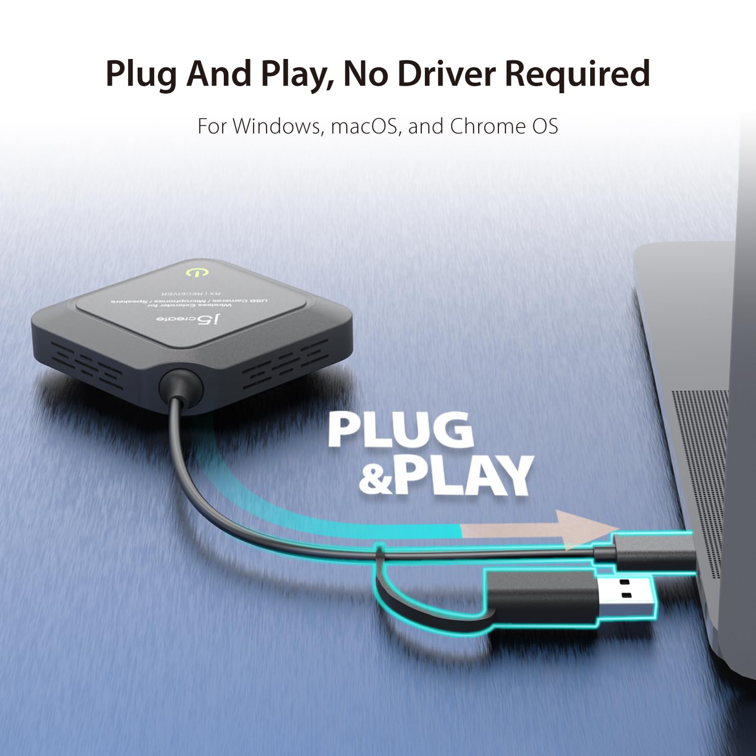 j5create Wireless-Extender für USB-Webcam &amp; Mikrofon, Windows/Mac (JVW120)