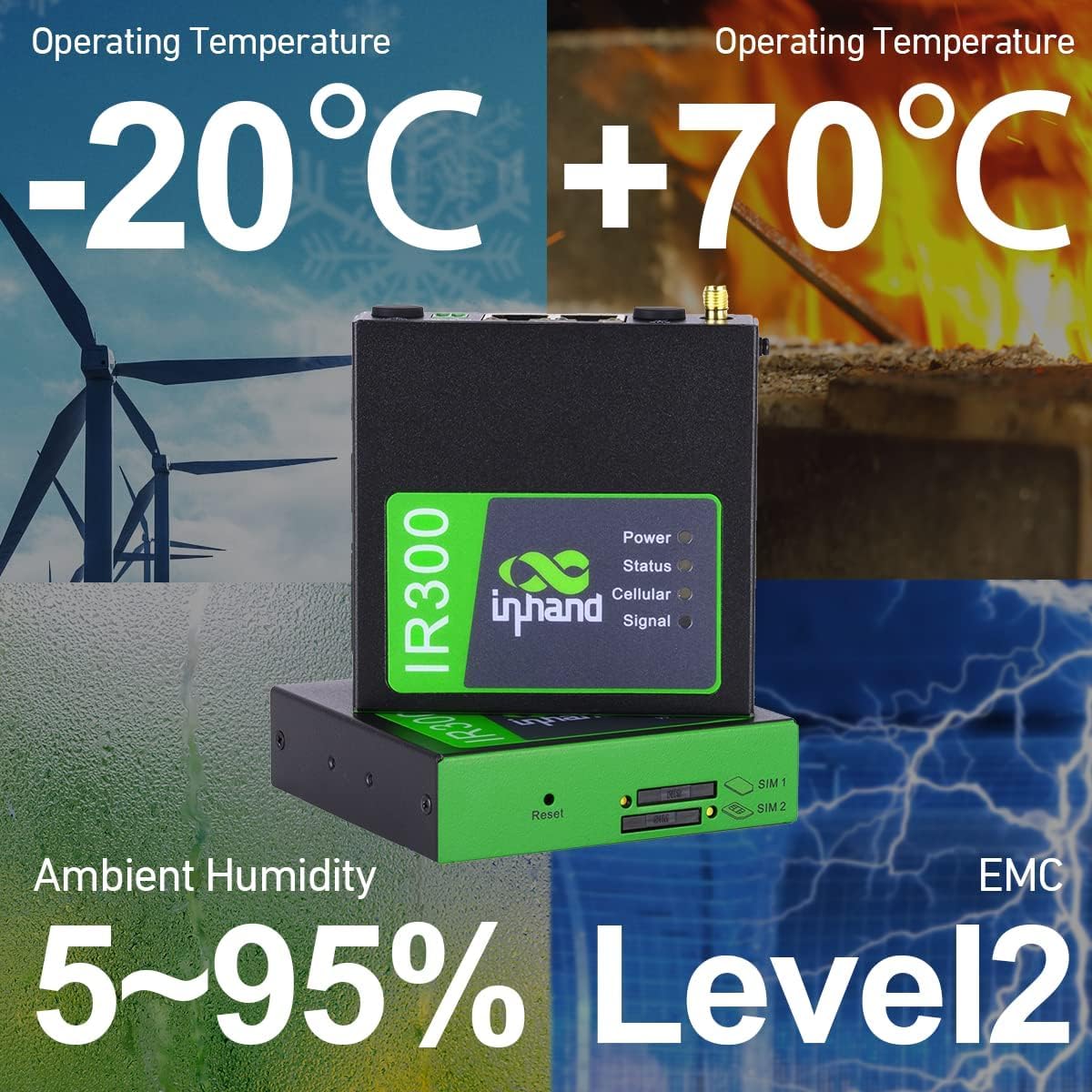 InHand IR302 Industrie-4G-Router, Dual-SIM, LTE Cat4, WLAN, IoT-VPN