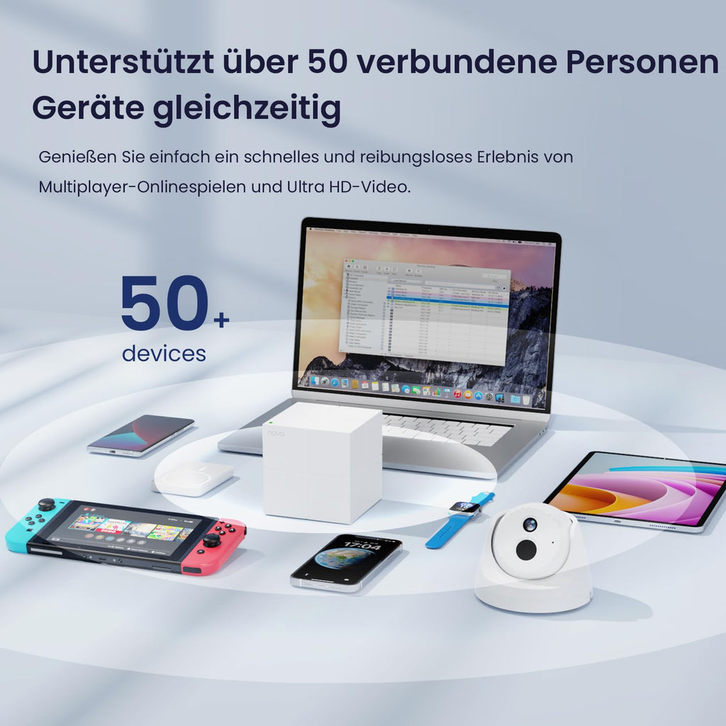 Tenda Nova MW6 AC1200 Mesh-WLAN-Set, 3-4 Zimmer, 6x Gigabit, 3er-Pack