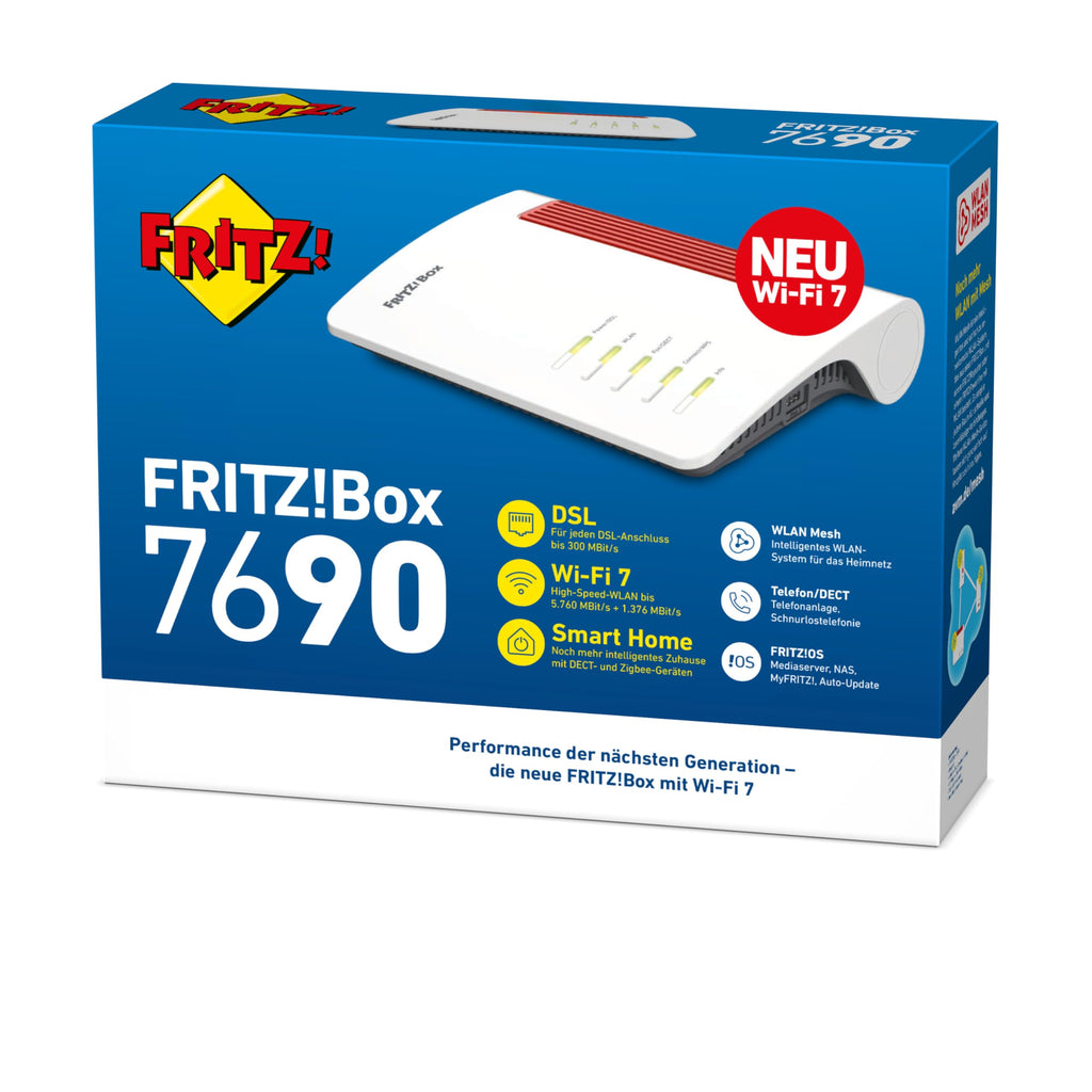 FRITZ!Box 7690 Wi-Fi 7 DSL-Router, VDSL Supervectoring, Mesh, DECT