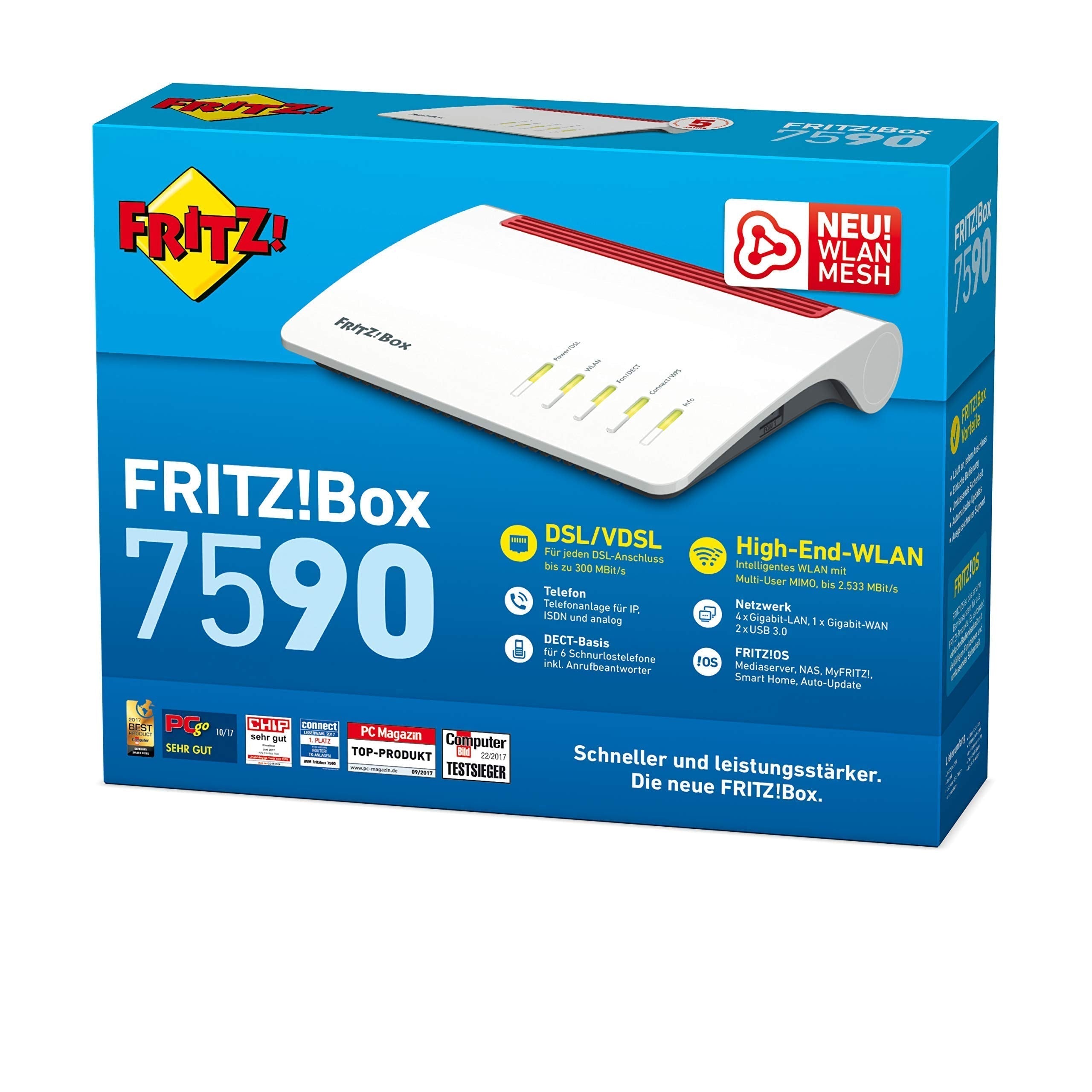 FRITZ!Box 7590 WLAN AC+N Router, VDSL/ADSL, DECT, generalüberholt